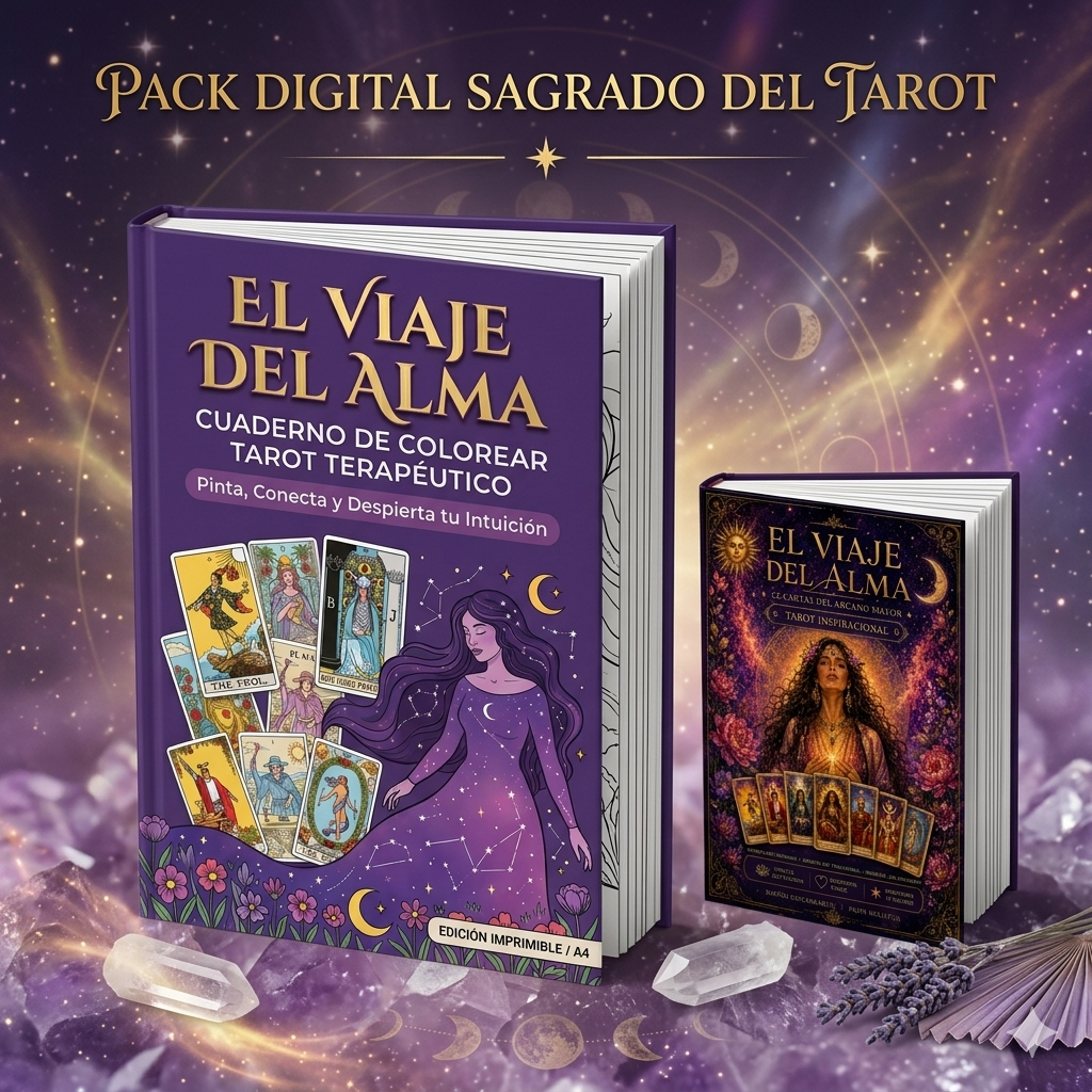 Pack Digital: El Viaje del Alma - Tarot para Colorear y Cartas Inspiracionales